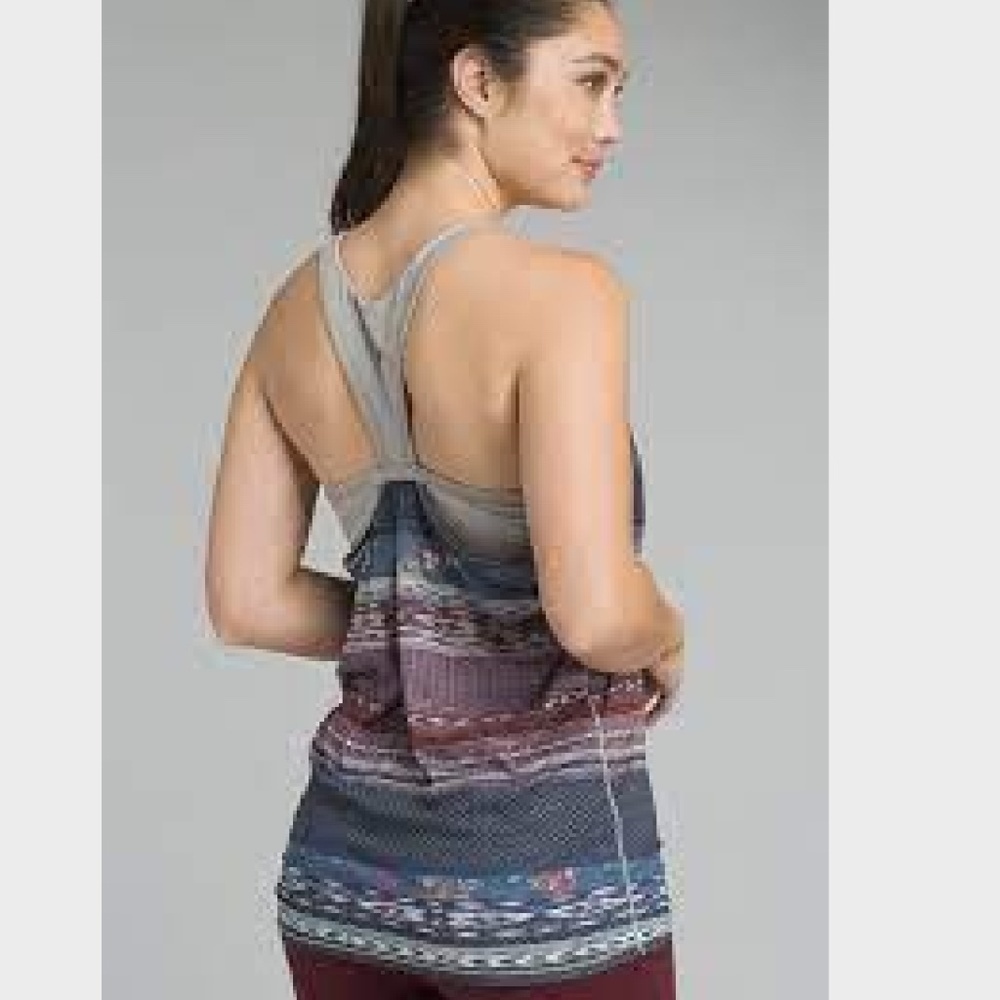 PrAna Top Miley Yoga Top Athletic Printed Tank Top - Picture 1 of 6